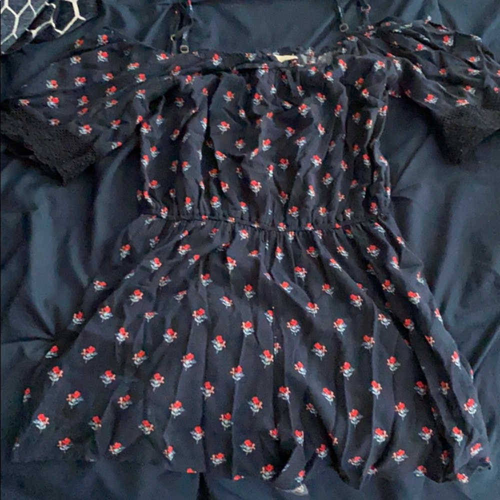 Abercrombie floral shorts romper